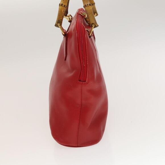 GUCCI Bamboo Hand Bag Leather Red Gold 000 2214 000 2214 - Picture 4 of 16